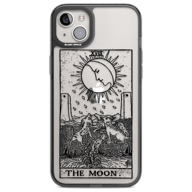 Personalised The Moon Tarot Card - Transparent Custom Phone Case iPhone 14 Plus / Black Impact Case Blanc Space