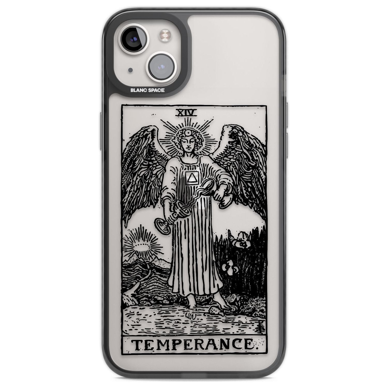 Personalised Temperance Tarot Card - Transparent Custom Phone Case iPhone 14 Plus / Black Impact Case Blanc Space