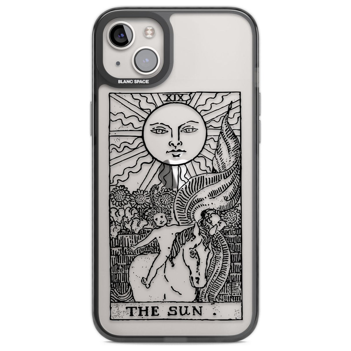 Personalised The Sun Tarot Card - Transparent Custom Phone Case iPhone 14 Plus / Black Impact Case Blanc Space