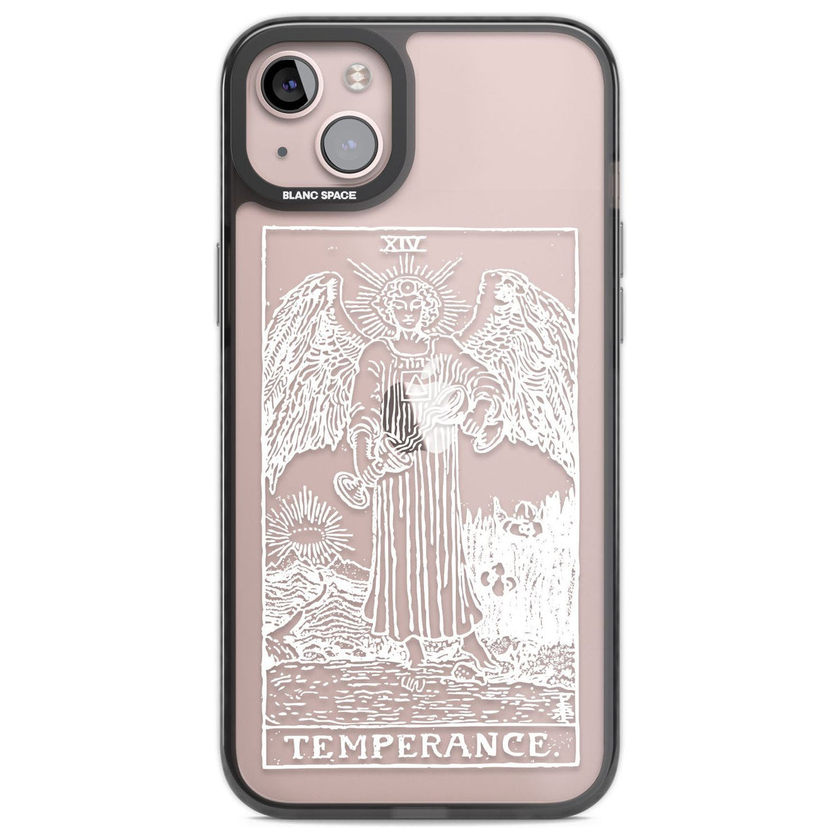 Personalised Temperance Tarot Card - White Transparent Custom Phone Case iPhone 14 Plus / Black Impact Case Blanc Space