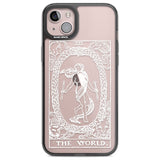 Personalised The World Tarot Card - White Transparent Custom Phone Case iPhone 14 Plus / Black Impact Case Blanc Space