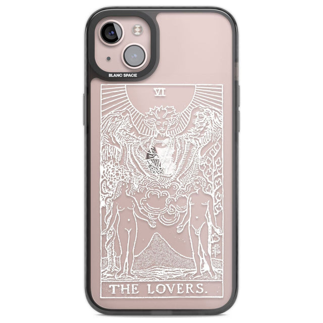 Personalised The Lovers Tarot Card - White Transparent Custom Phone Case iPhone 14 Plus / Black Impact Case Blanc Space
