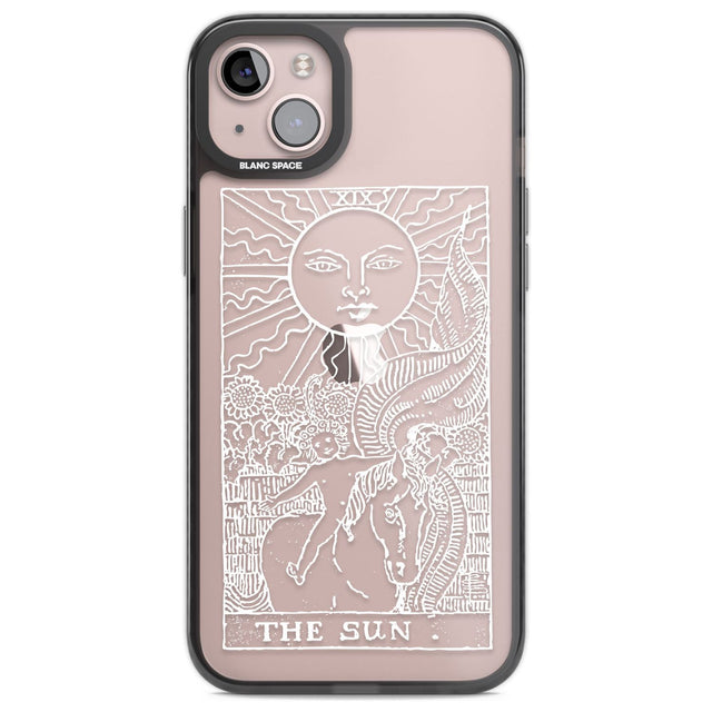 Personalised The Sun Tarot Card - White Transparent Custom Phone Case iPhone 14 Plus / Black Impact Case Blanc Space