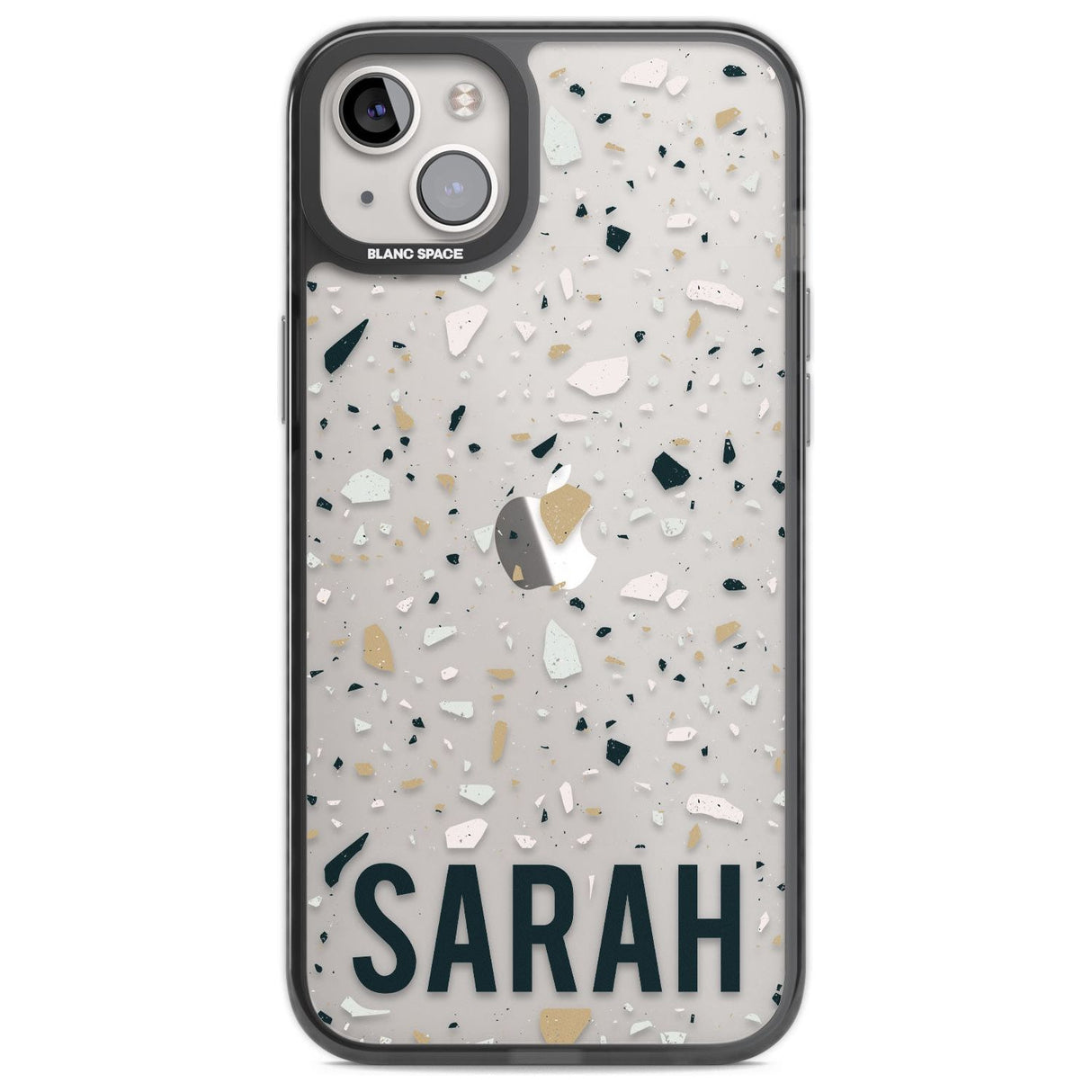 Personalised Terrazzo - Blue, Pink, Brown Custom Phone Case iPhone 14 Plus / Black Impact Case Blanc Space