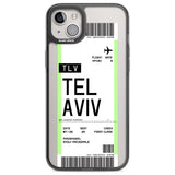 Personalised Tel Aviv Boarding Pass Custom Phone Case iPhone 14 Plus / Black Impact Case Blanc Space