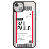 Personalised São Paulo Boarding Pass Custom Phone Case iPhone 14 Plus / Black Impact Case Blanc Space