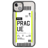 Personalised Prague Boarding Pass Custom Phone Case iPhone 14 Plus / Black Impact Case Blanc Space