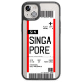 Personalised Singapore Boarding Pass Custom Phone Case iPhone 14 Plus / Black Impact Case Blanc Space