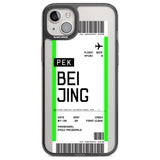 Personalised Beijing Boarding Pass Custom Phone Case iPhone 14 Plus / Black Impact Case Blanc Space