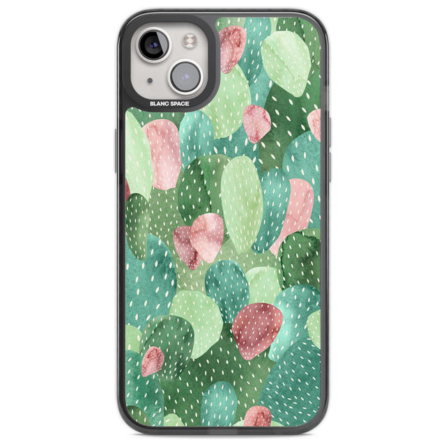 Colourful Cactus Mix Design Phone Case iPhone 14 Plus / Black Impact Case Blanc Space