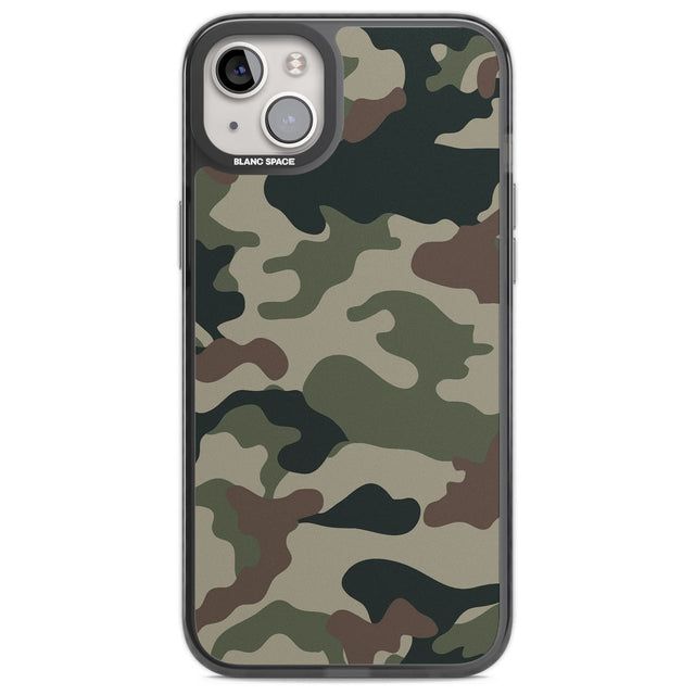 Green and Brown Camo Phone Case iPhone 14 Plus / Black Impact Case Blanc Space