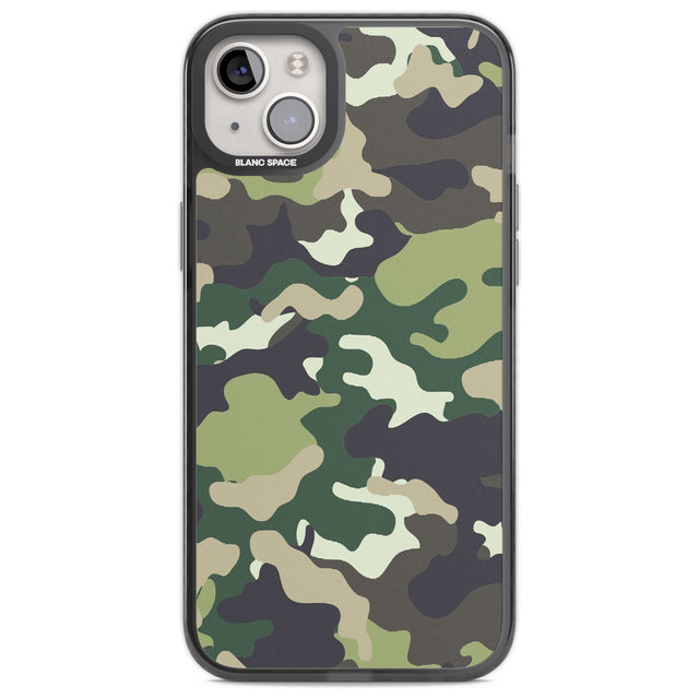 Green Camo Phone Case iPhone 14 Plus / Black Impact Case Blanc Space