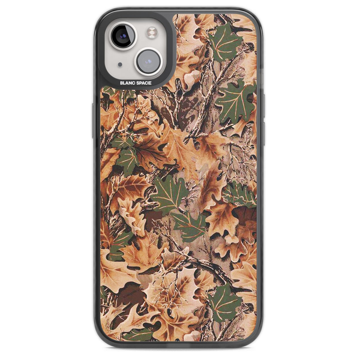 Leaves Camo Phone Case iPhone 14 Plus / Black Impact Case Blanc Space