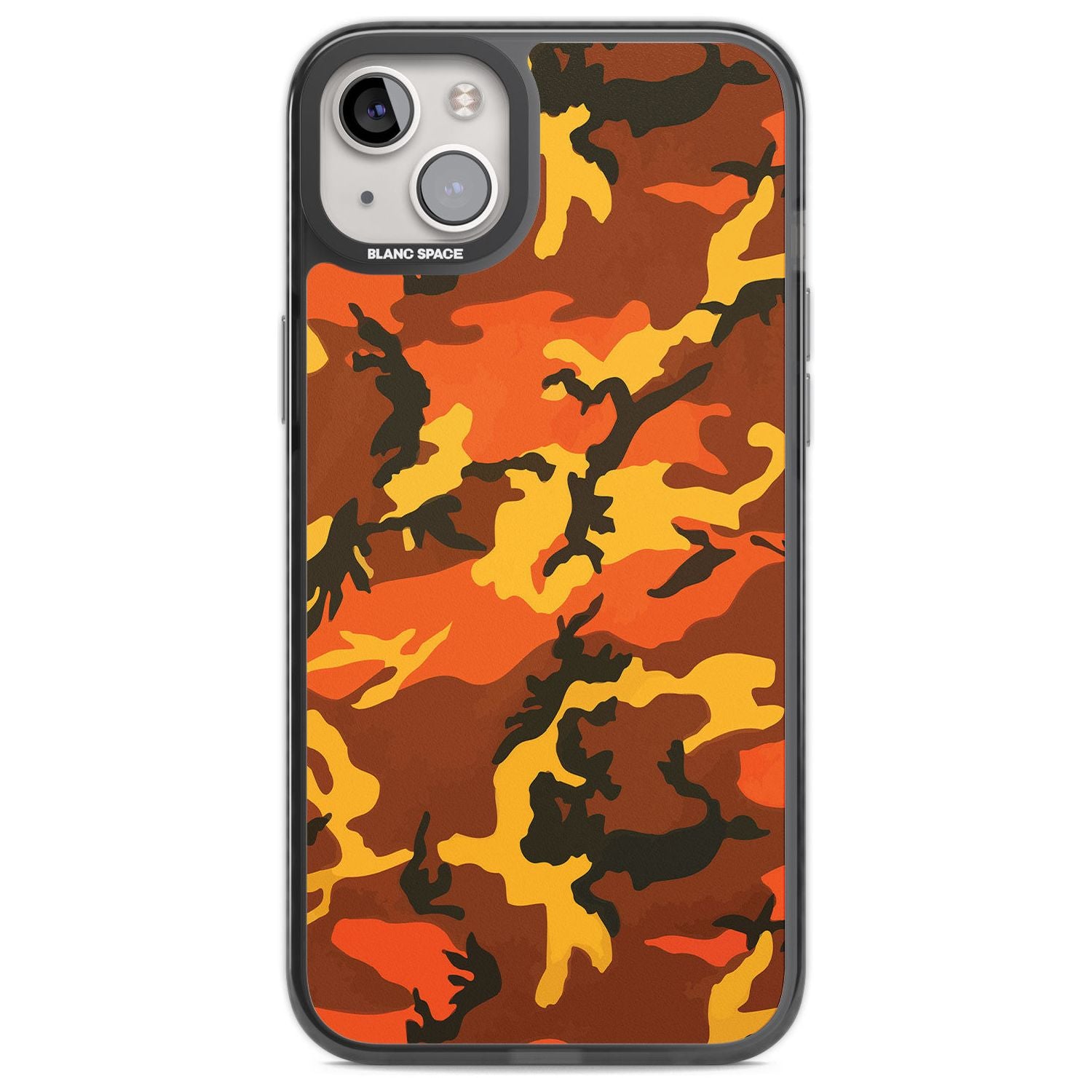 Orange Camo Phone Case iPhone 14 Plus / Black Impact Case Blanc Space