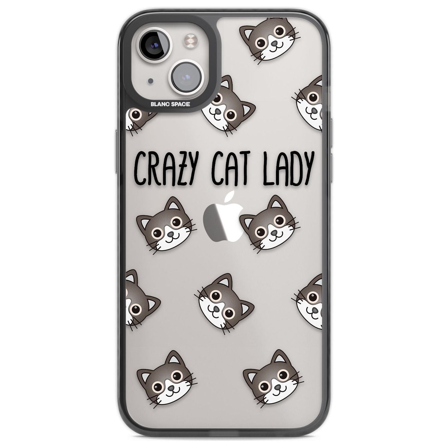 Crazy Cat Lady Phone Case iPhone 14 Plus / Black Impact Case Blanc Space