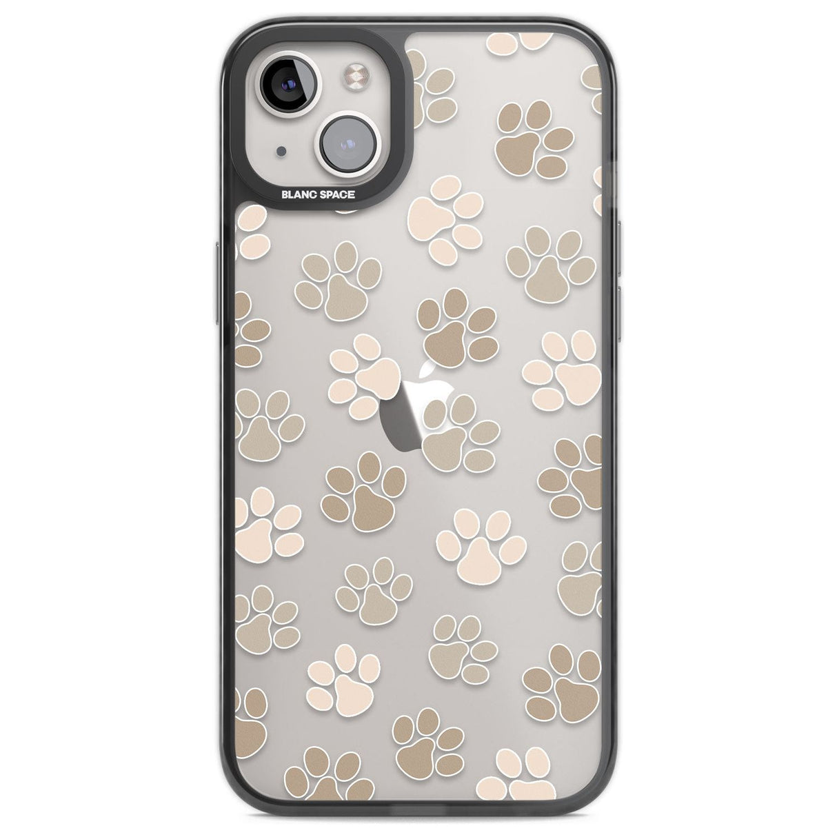 Paw Prints Phone Case iPhone 14 Plus / Black Impact Case Blanc Space