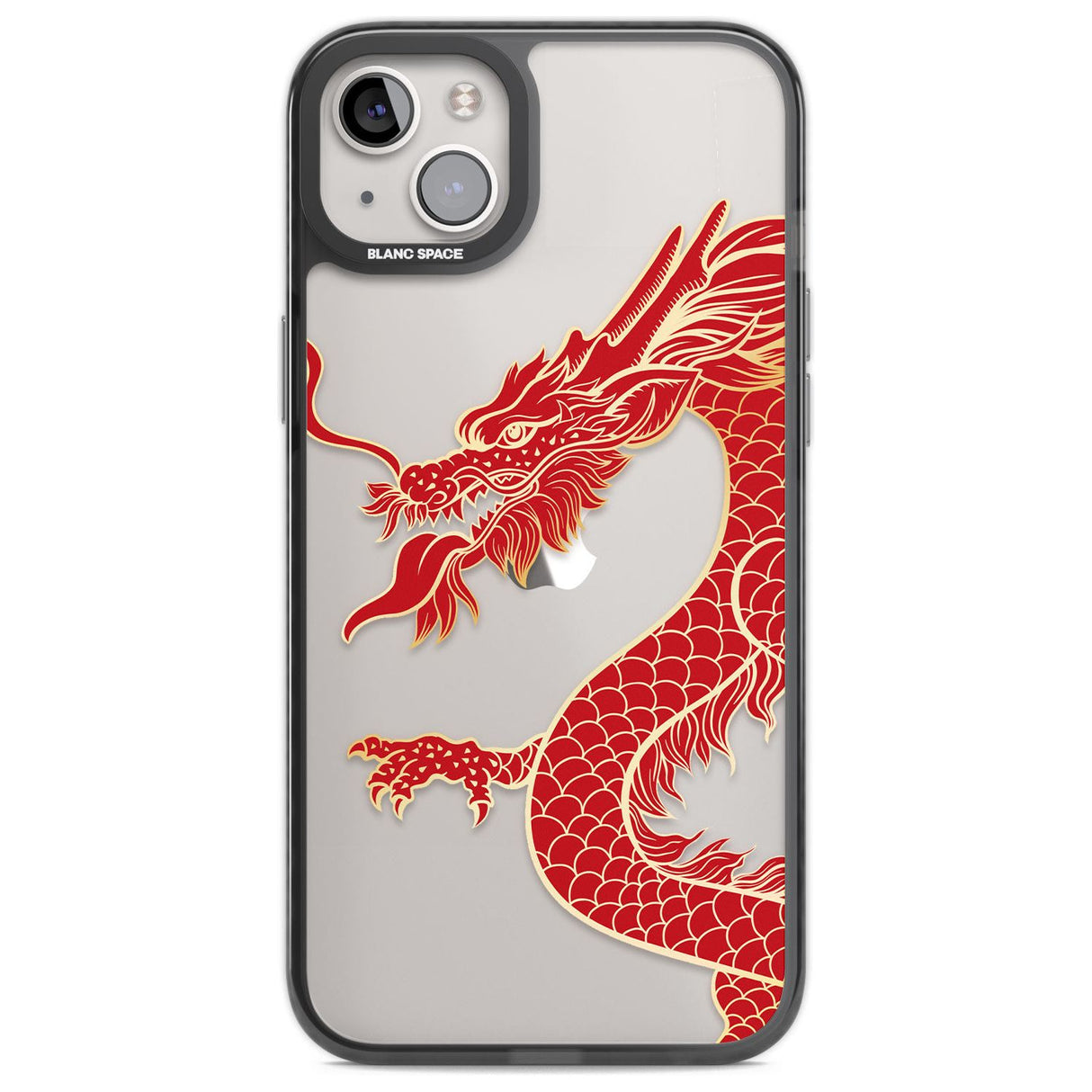 Large Red Dragon Phone Case iPhone 14 Plus / Black Impact Case Blanc Space