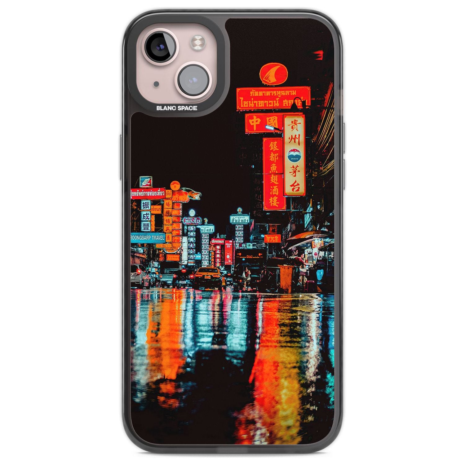 Neon City Phone Case iPhone 14 Plus / Black Impact Case Blanc Space