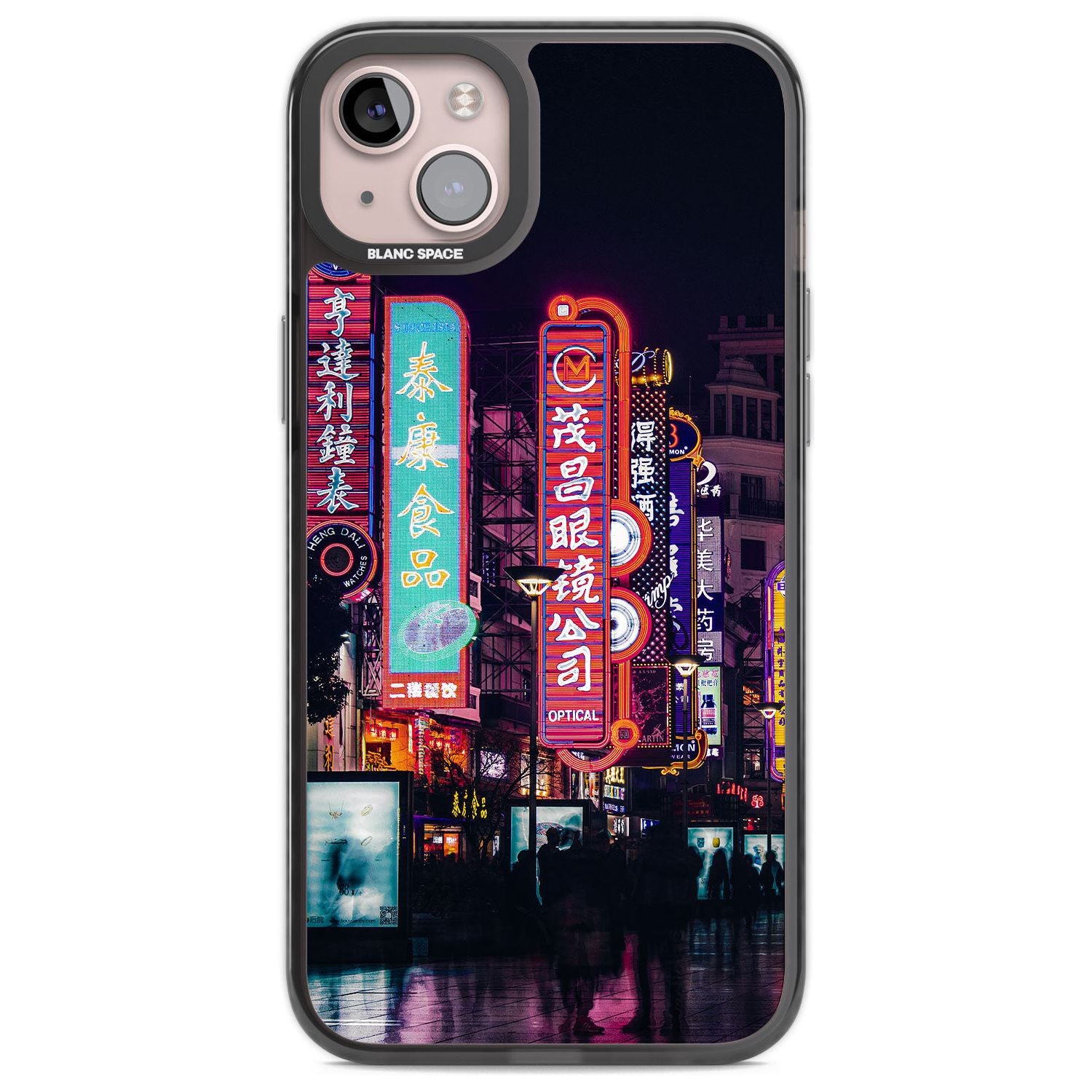 Busy Street - Neon Cities Photographs Phone Case iPhone 14 Plus / Black Impact Case Blanc Space