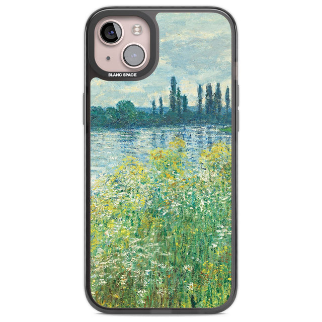 Banks of the Seine by Claude Monet Phone Case iPhone 14 Plus / Black Impact Case Blanc Space