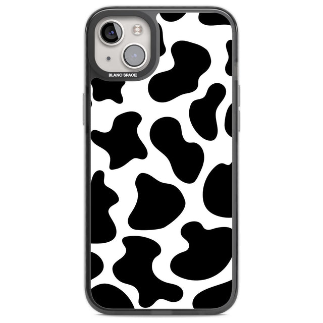 Cow Print Phone Case iPhone 14 Plus / Black Impact Case Blanc Space