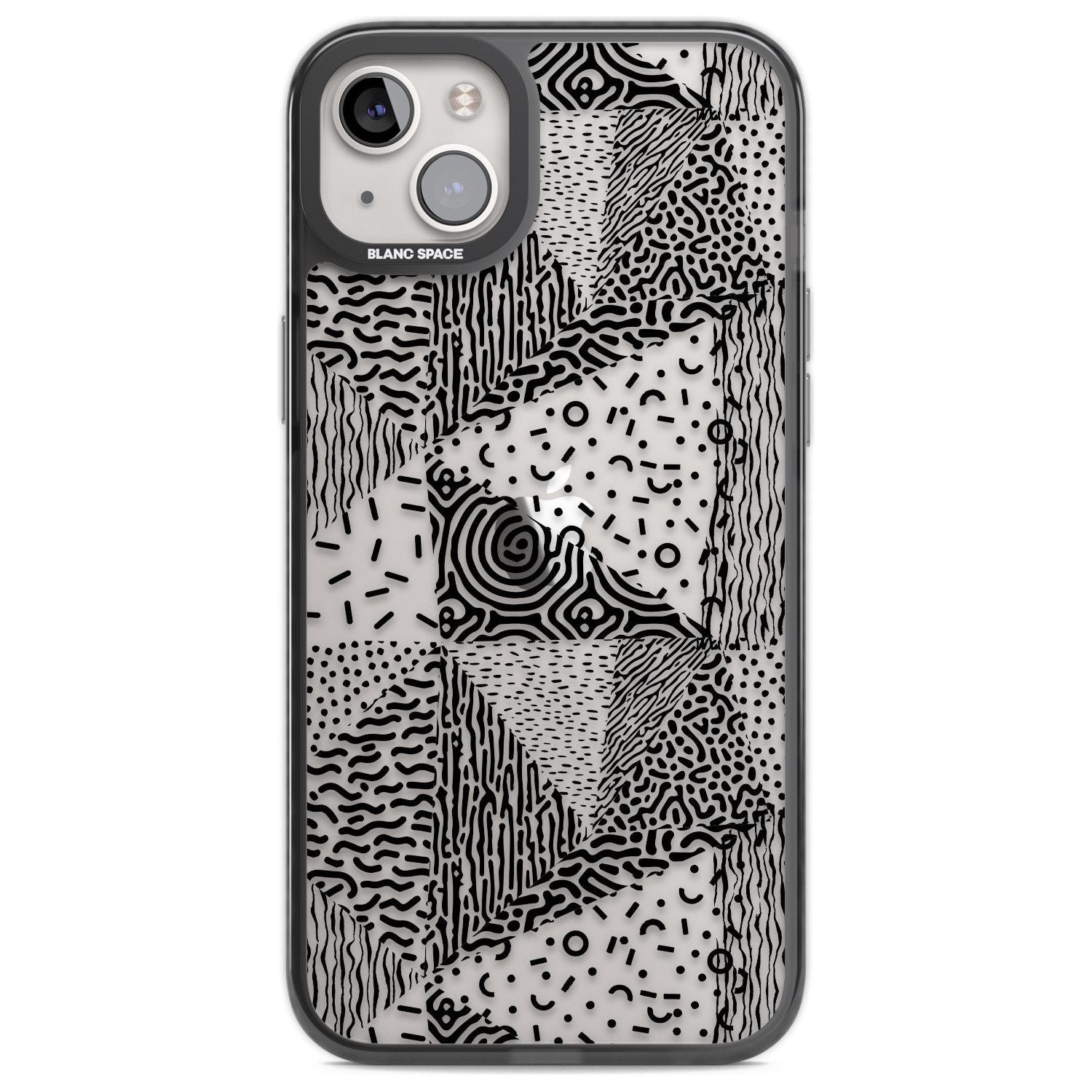 Pattern Mashup (Black) Phone Case iPhone 14 Plus / Black Impact Case Blanc Space