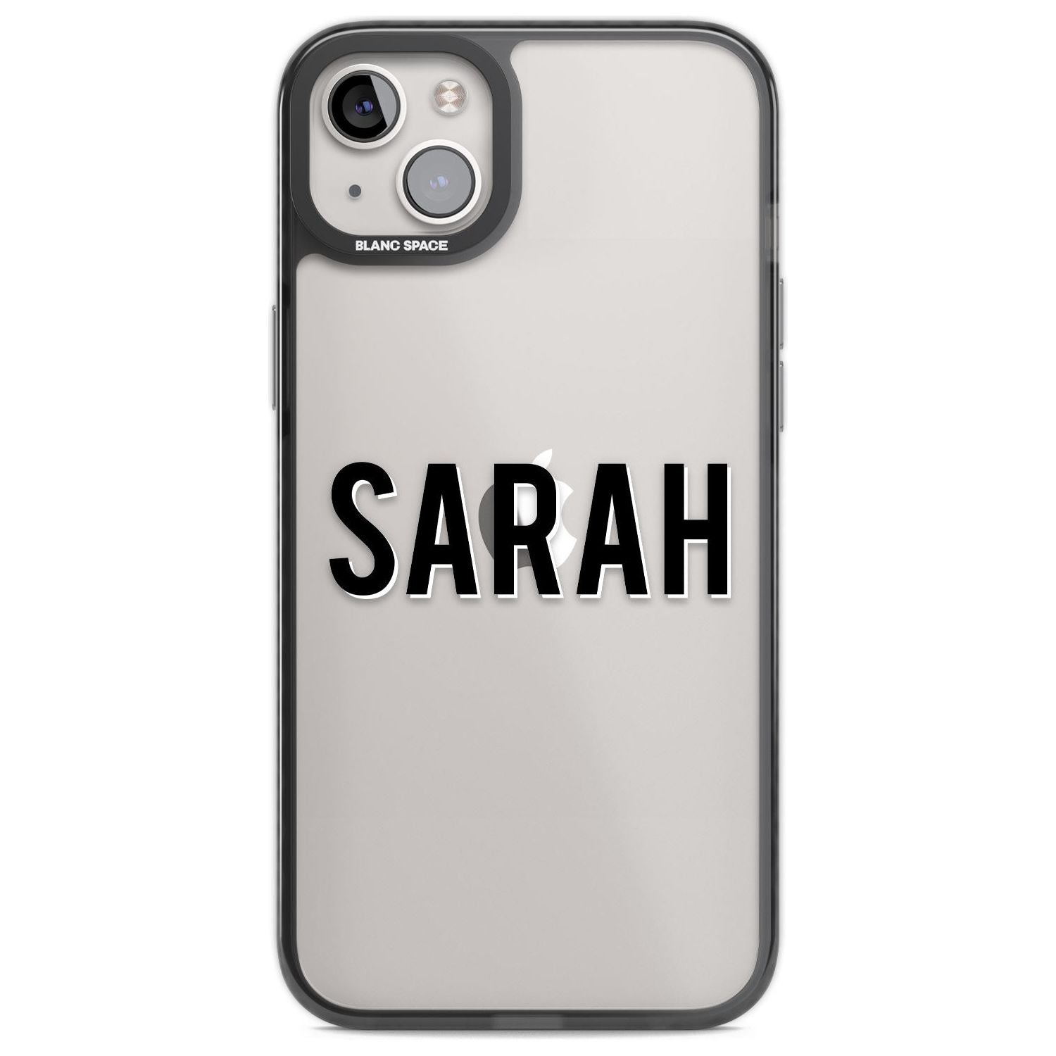Personalised Clear Text  1A Custom Phone Case iPhone 14 Plus / Black Impact Case Blanc Space