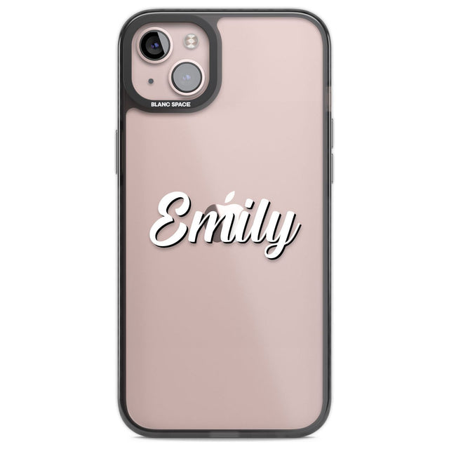 Personalised Clear Text  1B Custom Phone Case iPhone 14 Plus / Black Impact Case Blanc Space