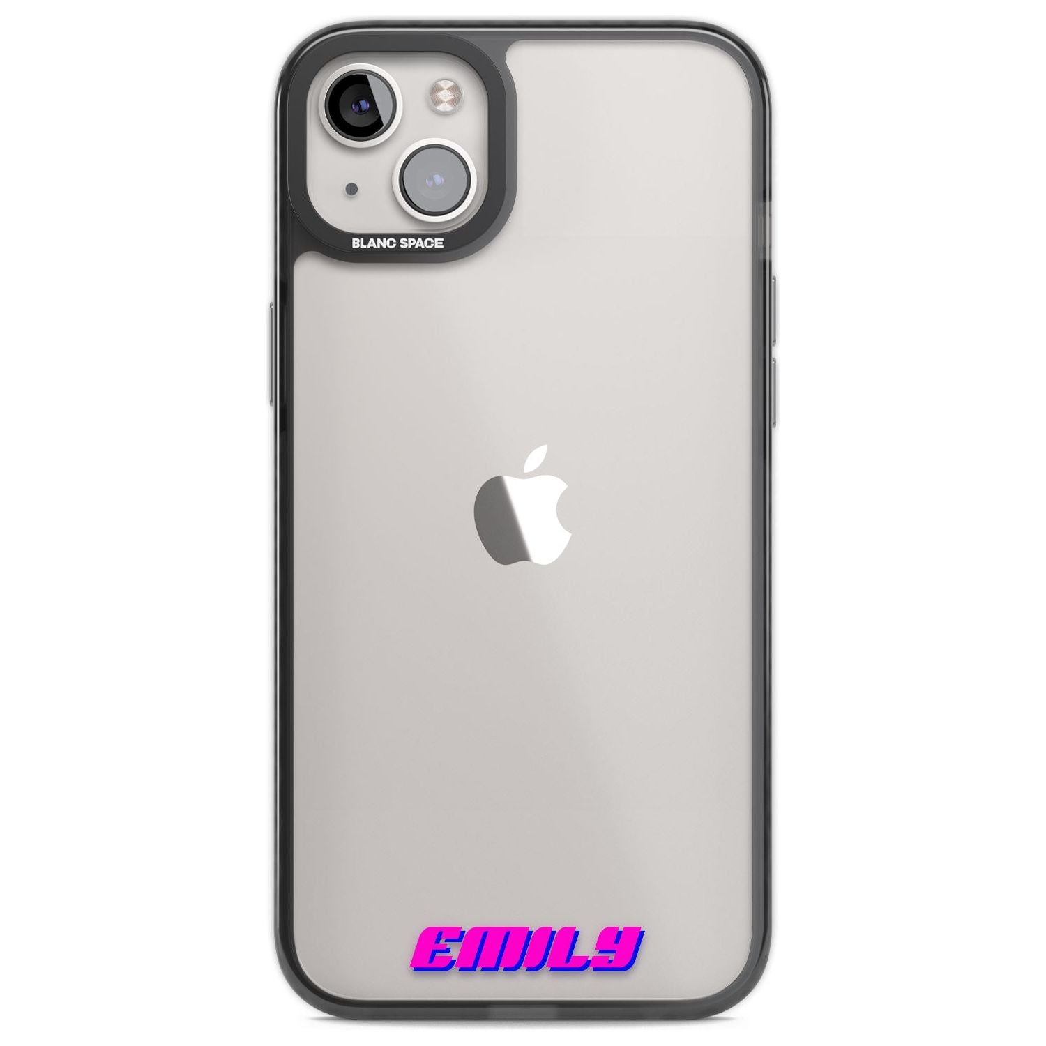 Personalised Clear Text  2C Custom Phone Case iPhone 14 Plus / Black Impact Case Blanc Space