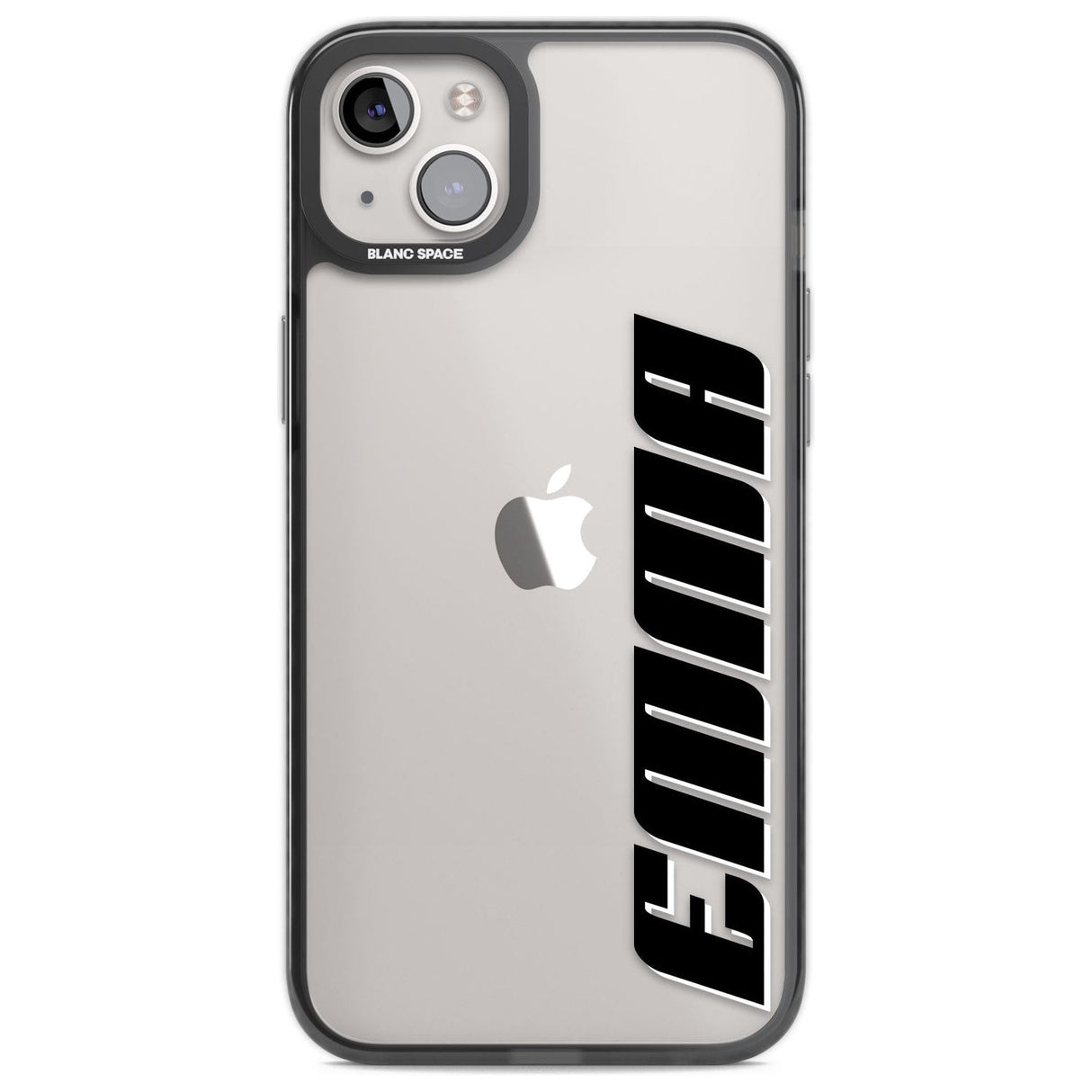 Personalised Clear Text  4A Custom Phone Case iPhone 14 Plus / Black Impact Case Blanc Space