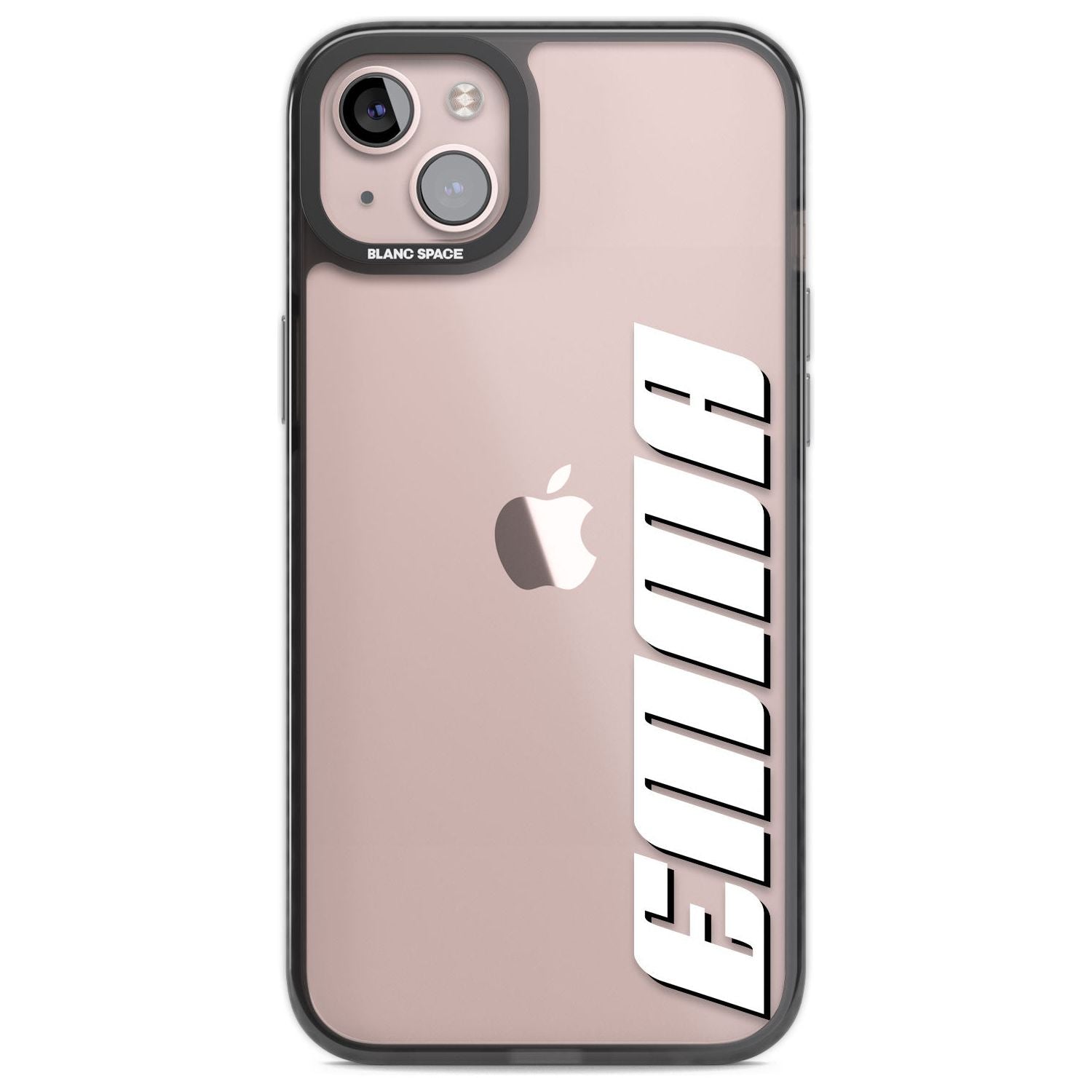 Personalised Clear Text  4B Custom Phone Case iPhone 14 Plus / Black Impact Case Blanc Space