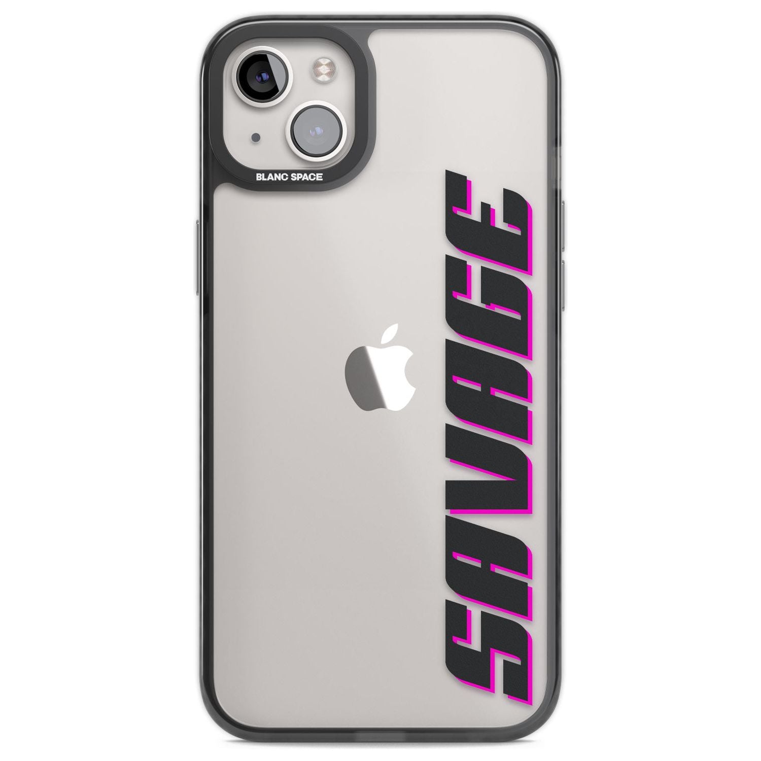 Personalised Clear Text  4C Custom Phone Case iPhone 14 Plus / Black Impact Case Blanc Space