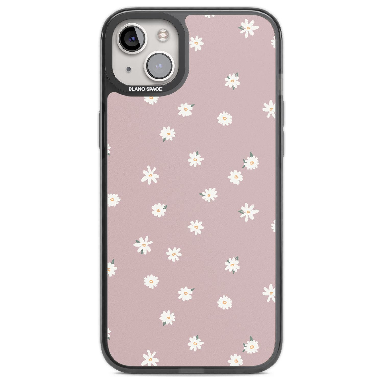 Dark Pink Cute Floral Design Phone Case iPhone 14 Plus / Black Impact Case Blanc Space
