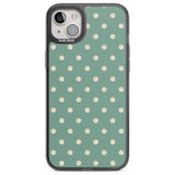 Daisy Pattern Teal Cute Floral Phone Case iPhone 14 Plus / Black Impact Case Blanc Space