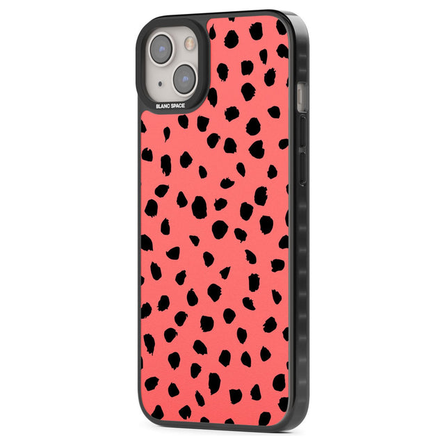 Black on Salmon Pink Dalmatian Polka Dot Spots Phone Case iPhone 15 Pro Max / Black Impact Case,iPhone 15 Plus / Black Impact Case,iPhone 15 Pro / Black Impact Case,iPhone 15 / Black Impact Case,iPhone 15 Pro Max / Impact Case,iPhone 15 Plus / Impact Case,iPhone 15 Pro / Impact Case,iPhone 15 / Impact Case,iPhone 15 Pro Max / Magsafe Black Impact Case,iPhone 15 Plus / Magsafe Black Impact Case,iPhone 15 Pro / Magsafe Black Impact Case,iPhone 15 / Magsafe Black Impact Case,iPhone 14 Pro Max / Black Impact Ca