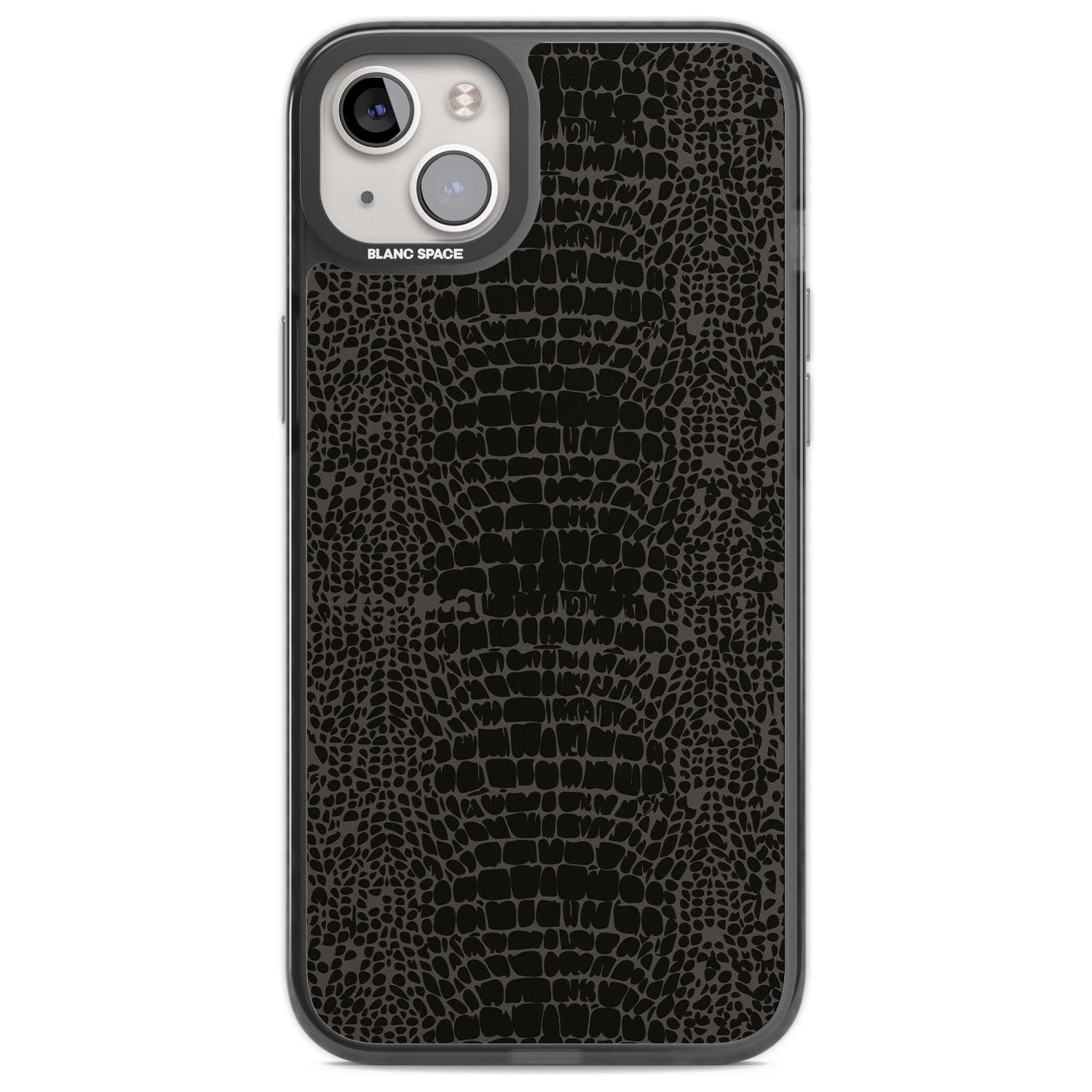 Dark Animal Print Pattern Snake Skin Phone Case iPhone 14 Plus / Black Impact Case Blanc Space