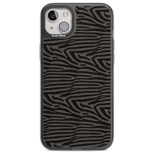 Dark Animal Print Pattern Zebra Phone Case iPhone 14 Plus / Black Impact Case Blanc Space
