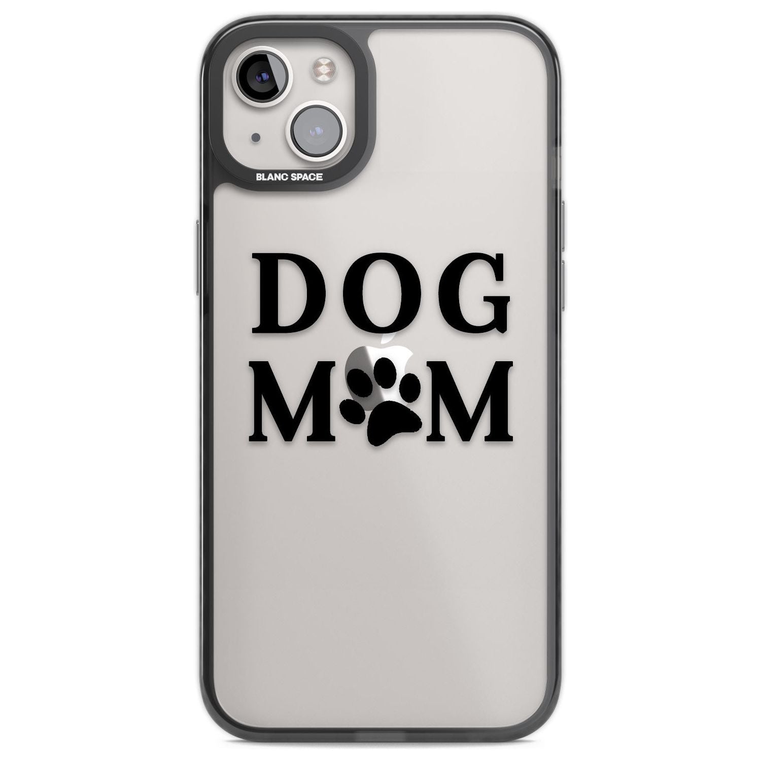 Dog Mom Paw Print Phone Case iPhone 14 Plus / Black Impact Case Blanc Space