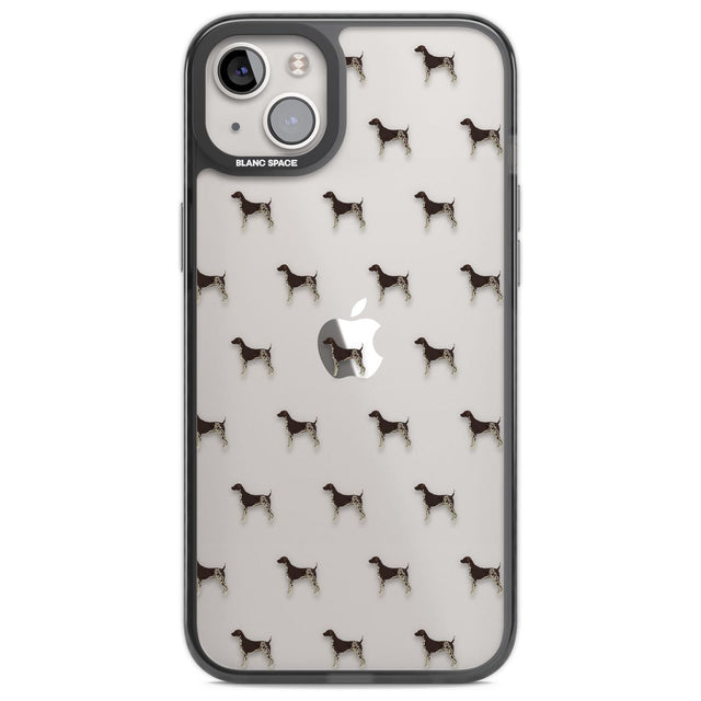 German Shorthaired Pointer Dog Pattern Clear Phone Case iPhone 14 Plus / Black Impact Case Blanc Space