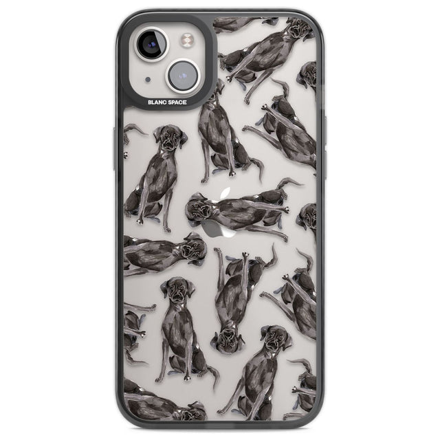 Black Labrador Watercolour Dog Pattern Phone Case iPhone 14 Plus / Black Impact Case Blanc Space