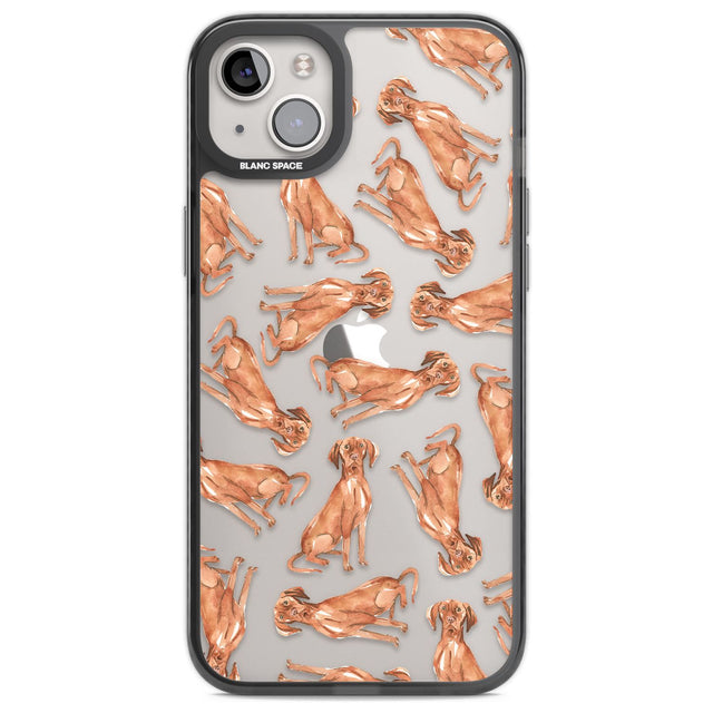 Hungarian Vizsla Watercolour Dog Pattern Phone Case iPhone 14 Plus / Black Impact Case Blanc Space