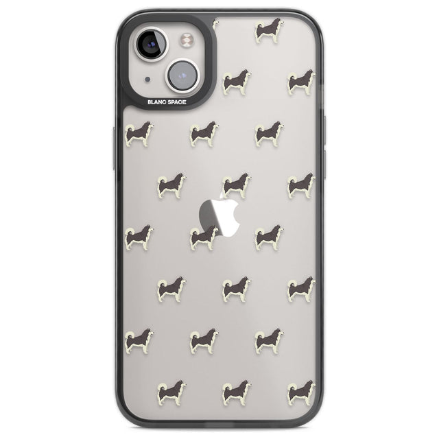 Alaskan Malamute Dog Pattern Clear Phone Case iPhone 14 Plus / Black Impact Case Blanc Space