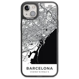 Map of Barcelona, Spain Phone Case iPhone 14 Plus / Black Impact Case Blanc Space