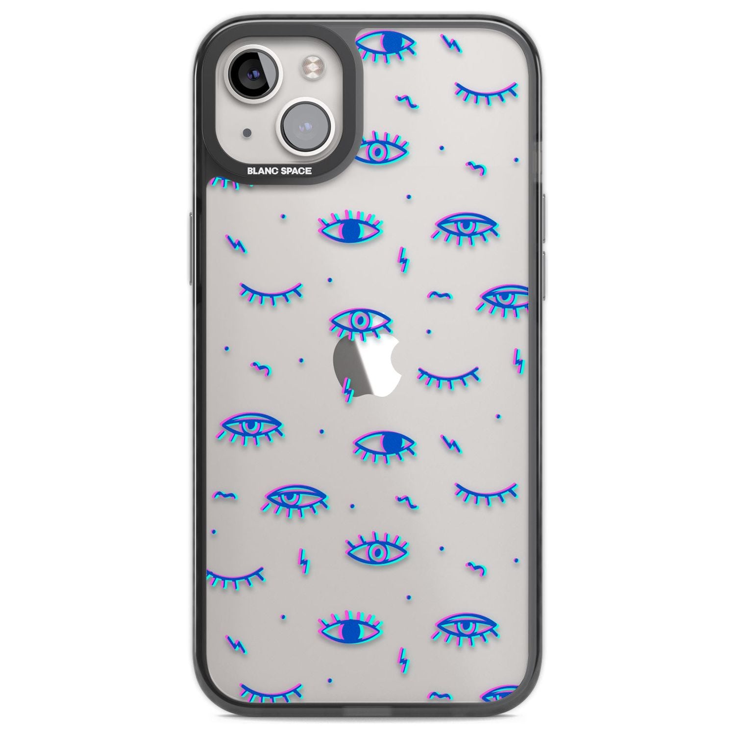 Duotone Psychedelic Eyes Phone Case iPhone 14 Plus / Black Impact Case Blanc Space