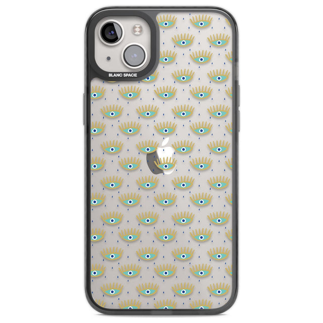 Crying Eyes (Clear) Psychedelic Eyes Pattern Phone Case iPhone 14 Plus / Black Impact Case Blanc Space