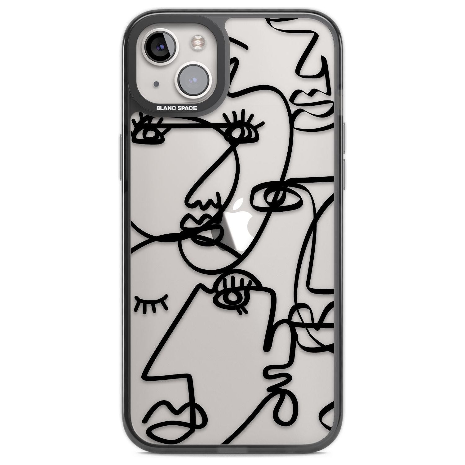 Abstract Continuous Line Faces Black on Clear