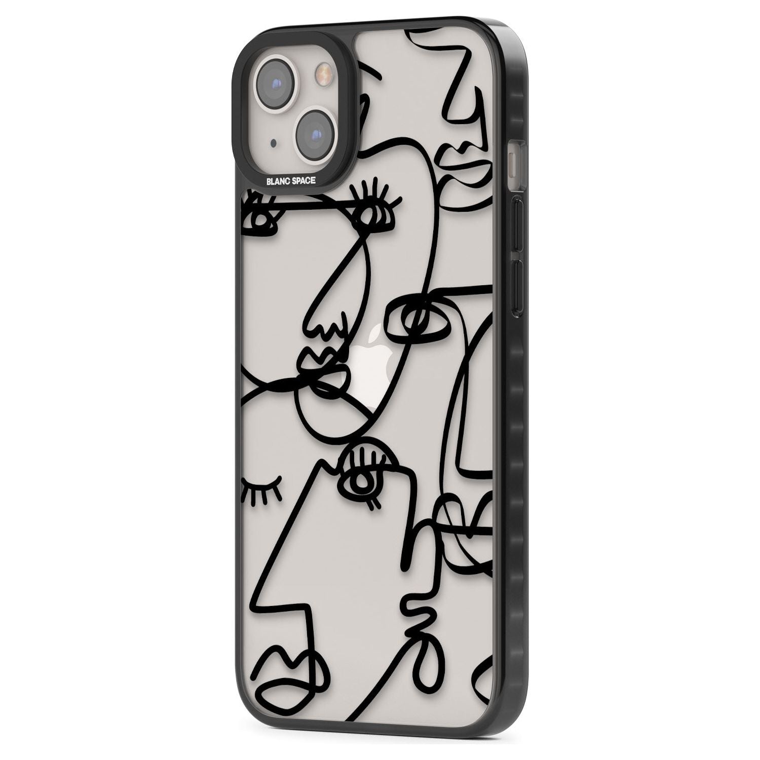 Abstract Continuous Line Faces Black on Clear