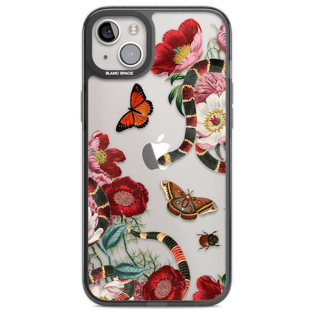 Botanical Snake Phone Case iPhone 14 Plus / Black Impact Case Blanc Space