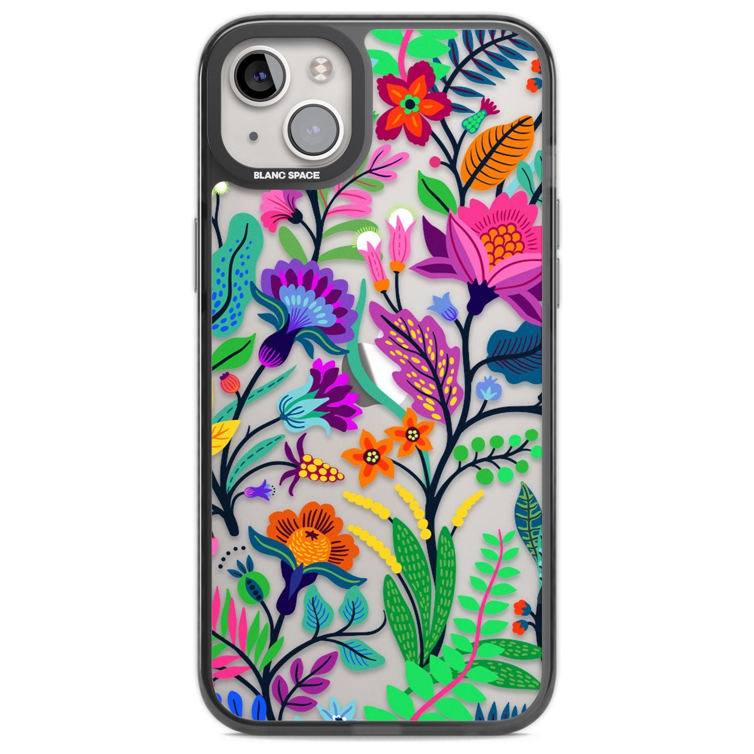 Floral Vibe Phone Case iPhone 14 Plus / Black Impact Case Blanc Space