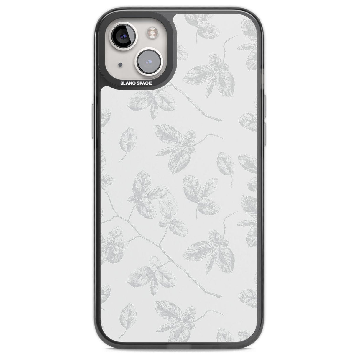 Grey Branches Vintage Botanical Phone Case iPhone 14 Plus / Black Impact Case Blanc Space